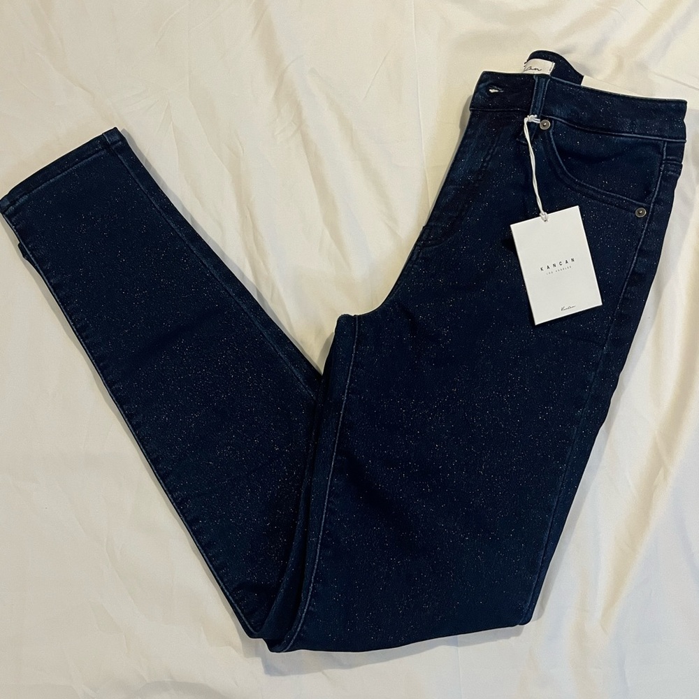 KanCan Glittery High-Rise Skinny Jeans Size 7 (new with tags)
